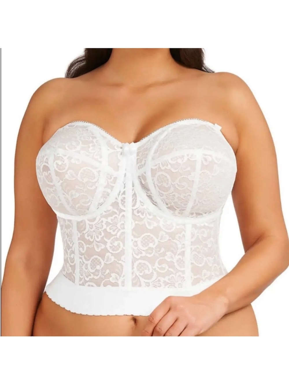 Goddess Women's Lace Bustier Bra White Size US 42C